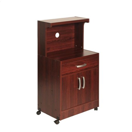 BETTER HOME 16 x 45 x 23.5 in. Shelby Kitchen Wooden Microwave Cart, Mahogany 616859964419